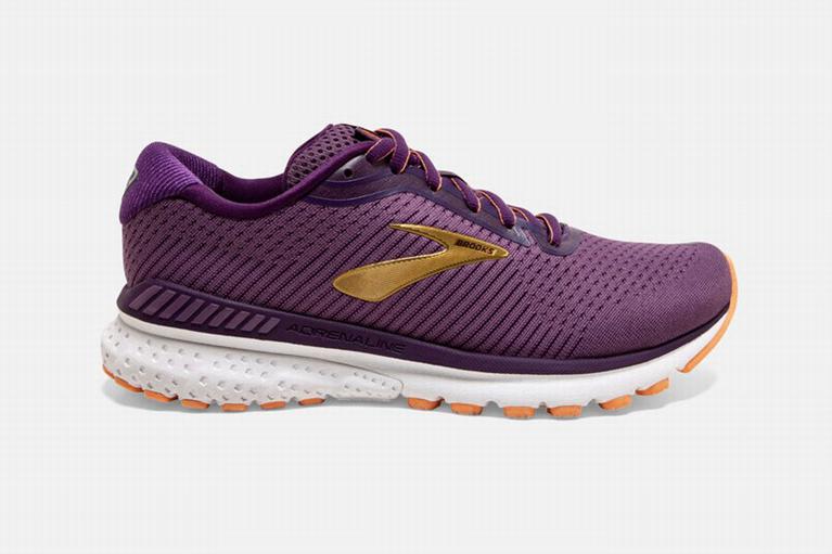 Brooks Adrenaline Gts 20 - Womens Road Running Shoes - Purple/Orange (50437PGIQ)